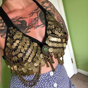 Coin Bra for Belly Dance Performance or Costume